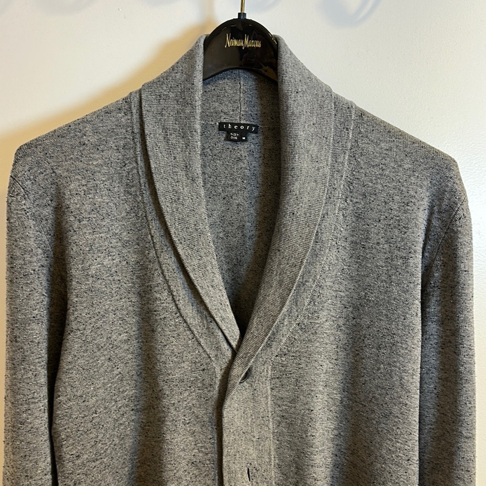 Theory Gray Men's Cardigan Sweater